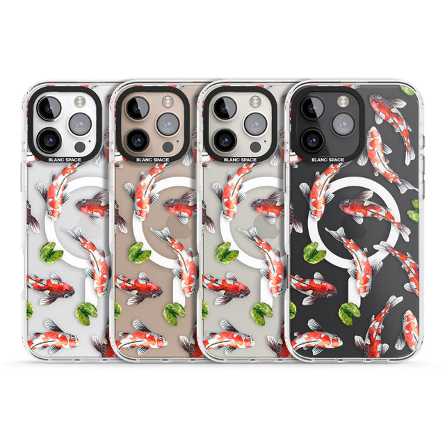 iPhone 16 Pro Max Koi Fish Japanese Watercolour Black Impact Phone Case