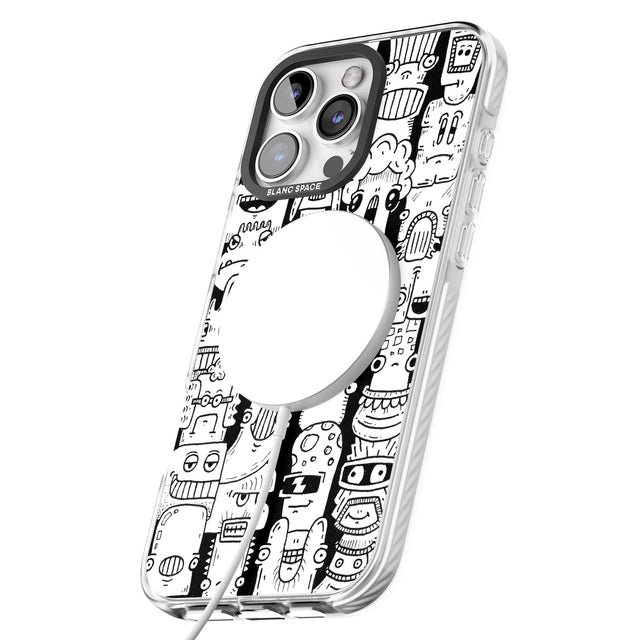 iPhone 16 Pro Max Monochrome Heads Black Impact Phone Case