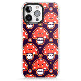 iPhone 16 Pro Max Mushroom Kawaii Pattern Black Impact Phone Case