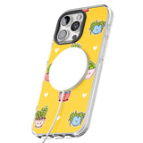 iPhone 16 Pro Max Plant Faces Kawaii Pattern Black Impact Phone Case