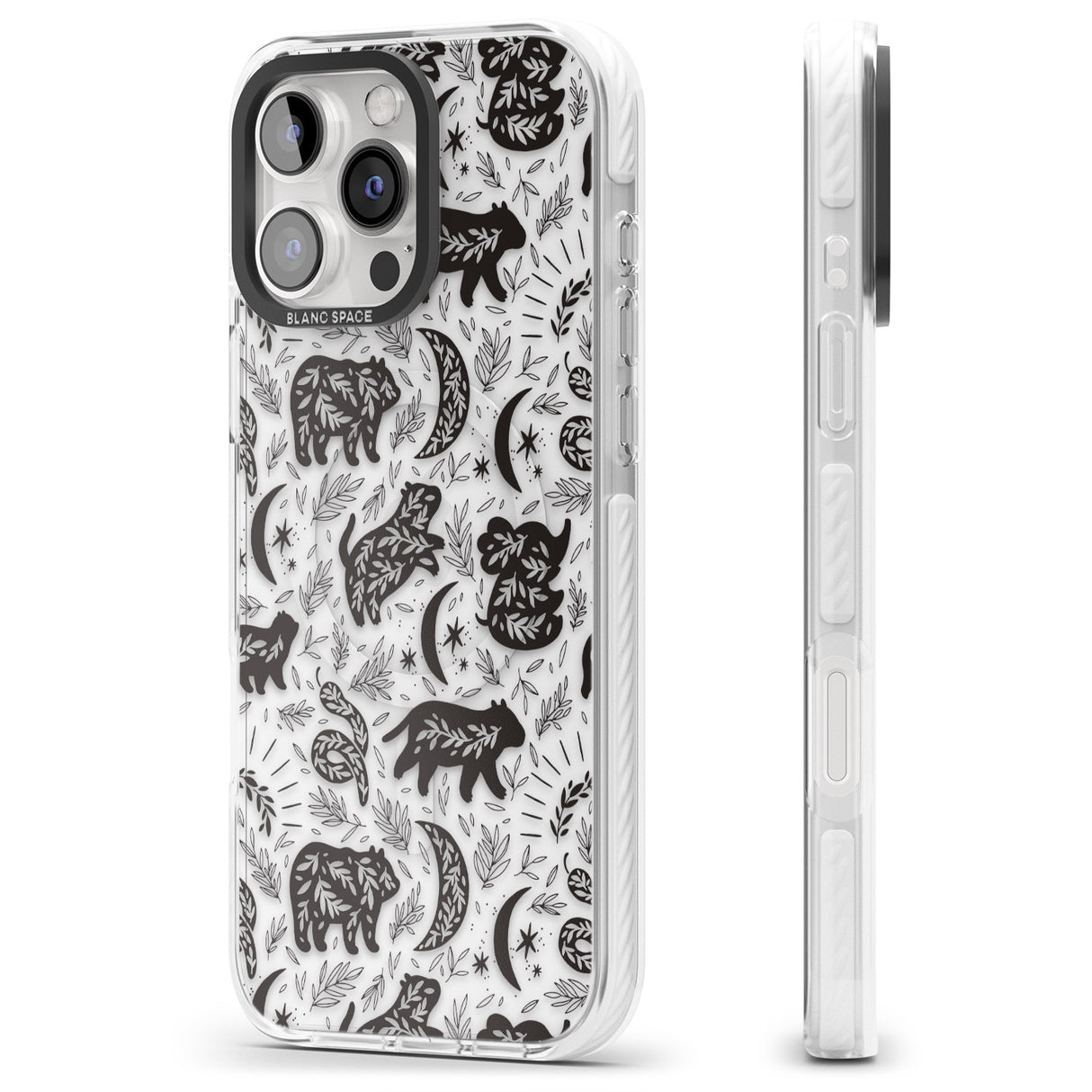 iPhone 16 Pro Max Leafy Bears Black Impact Phone Case