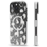 iPhone 16 Pro Max Adorable Mixed Animals Pattern (Clear) Black Impact Phone Case