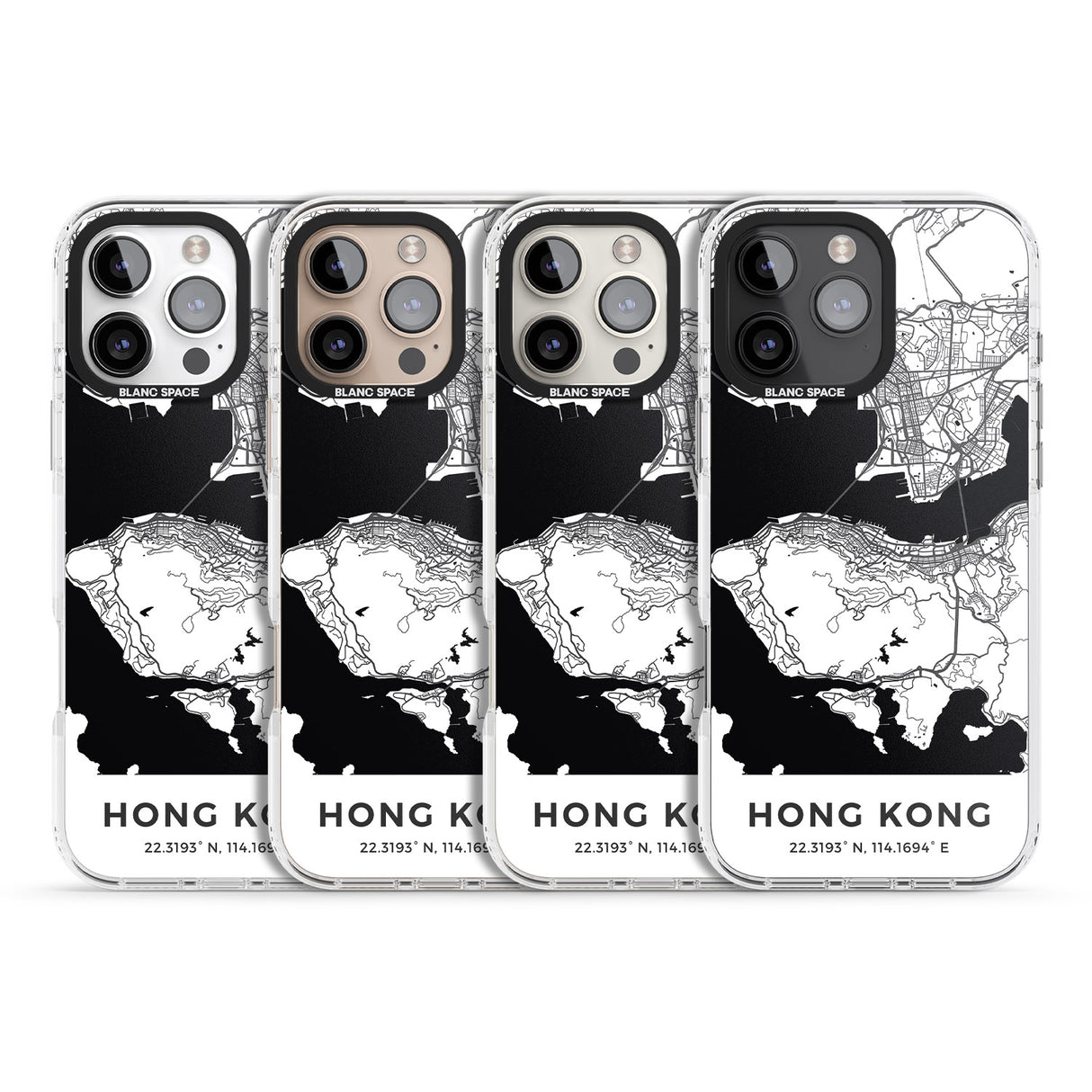 iPhone 16 Pro Max Map of Hong Kong Black Impact Phone Case