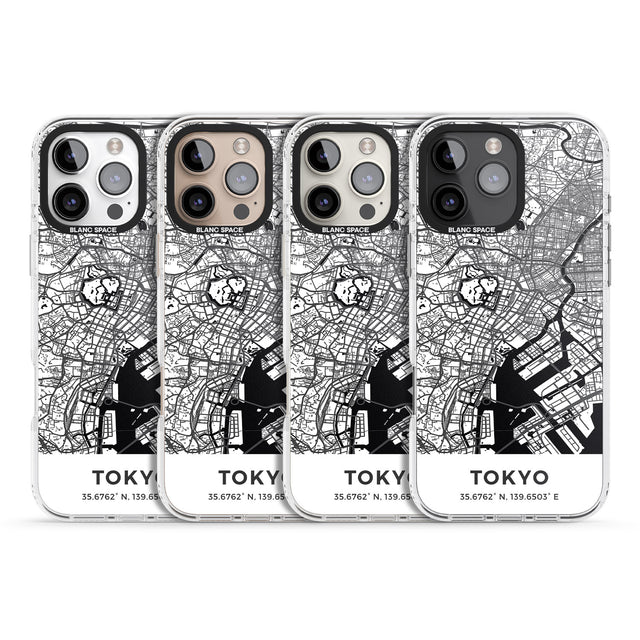 iPhone 16 Pro Max Map of Tokyo, Japan Black Impact Phone Case