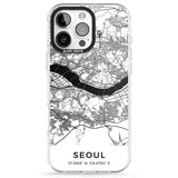 iPhone 16 Pro Max Map of Seoul, South Korea Black Impact Phone Case