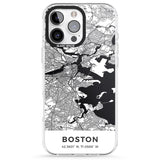 iPhone 16 Pro Max Map of Boston, Massachusetts Black Impact Phone Case