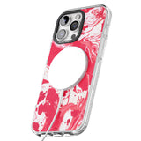 iPhone 16 Pro Max Red & White - Marbled Paper Black Impact Phone Case