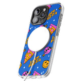 iPhone 16 Pro Max Psychedelic Love Pizza Pattern Black Impact Phone Case