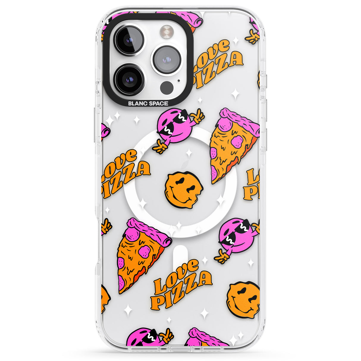 Psychedelic Love Pizza Pattern (Clear)