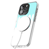 iPhone 16 Pro Max Melted Effect: Teal & White Black Impact Phone Case