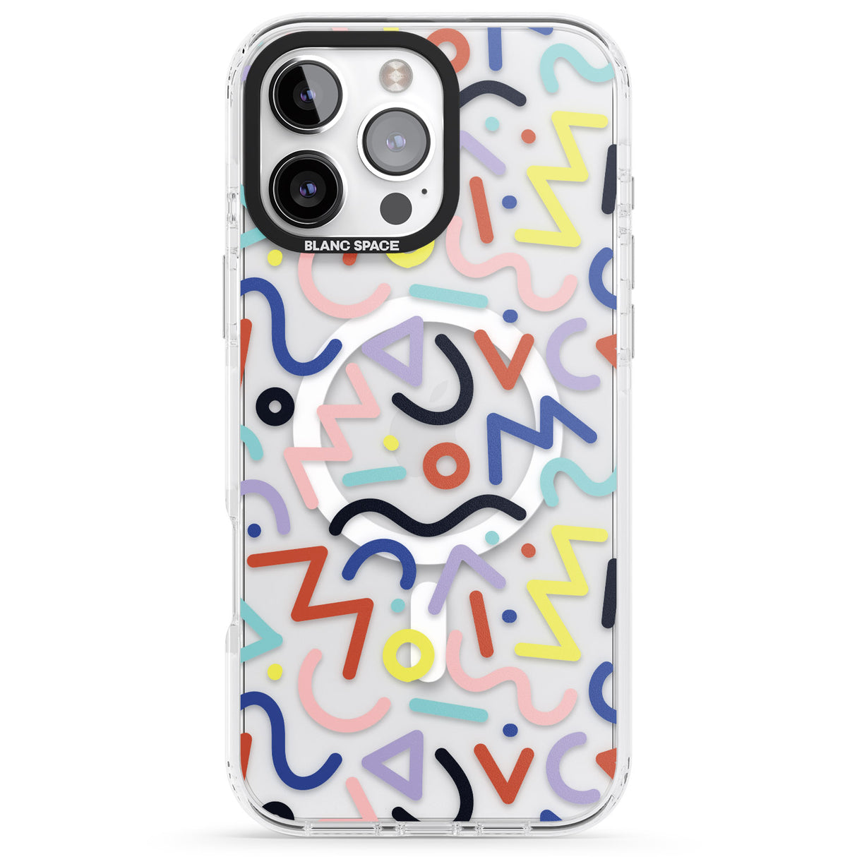 Colourful Squiggles Memphis Retro Pattern Design