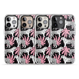 iPhone 16 Pro Max White Tigers on Black Pattern Black Impact Phone Case