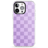 iPhone 16 Pro Max LILAC CHECKERED Black Impact Phone Case + Magsafe