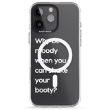 iPhone 16 Pro Max Why be moody? (White) Black Impact Phone Case