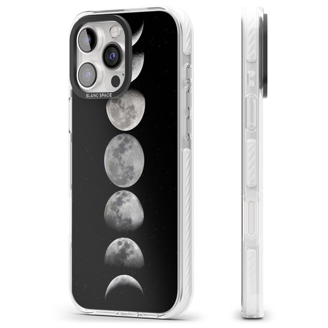 iPhone 16 Pro Max Phases Of The Moon Black Impact Phone Case