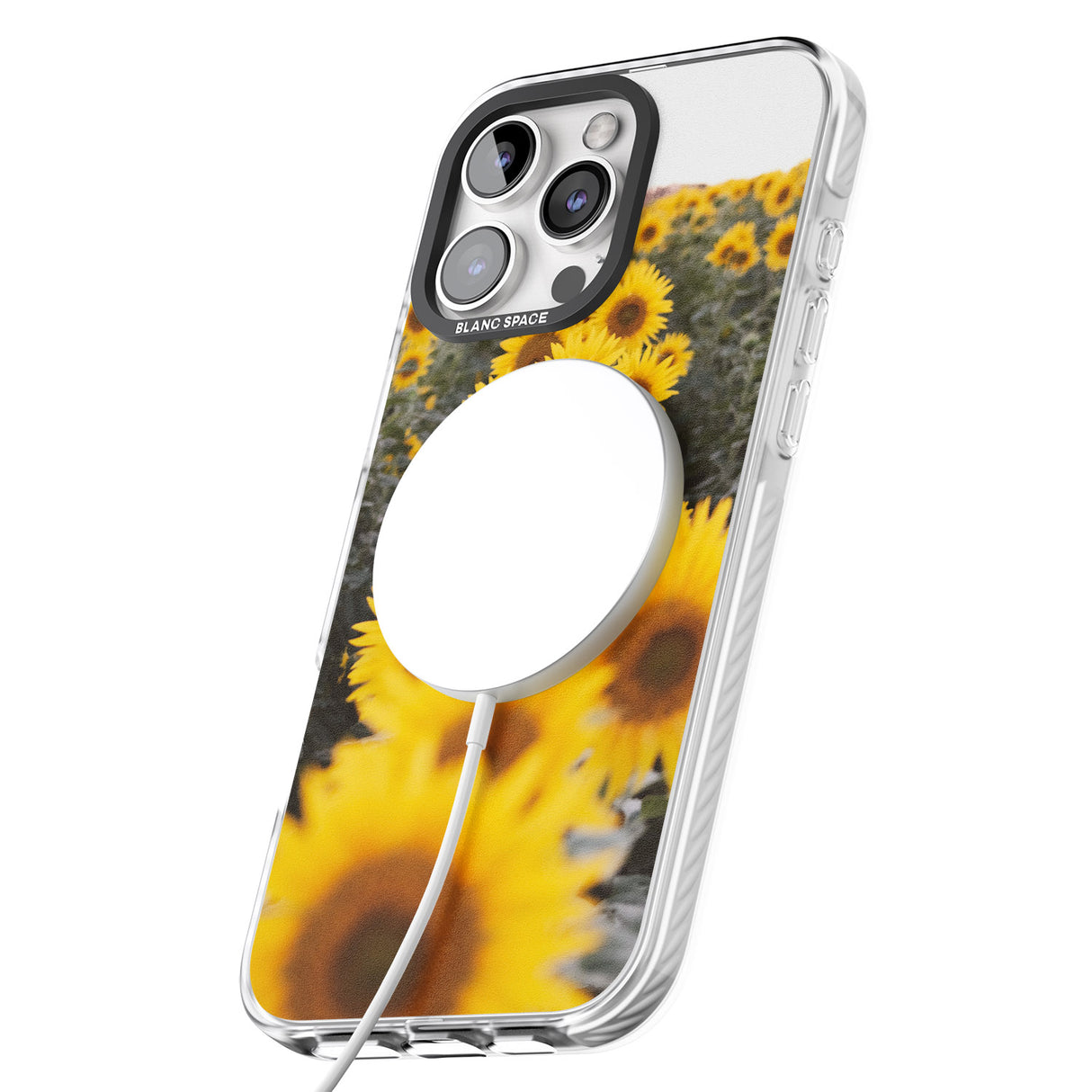 iPhone 16 Pro Max Sunflower Field Photograph Black Impact Phone Case