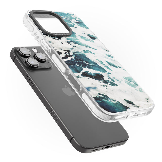 iPhone 16 Pro Max Ocean Waves Photograph Black Impact Phone Case