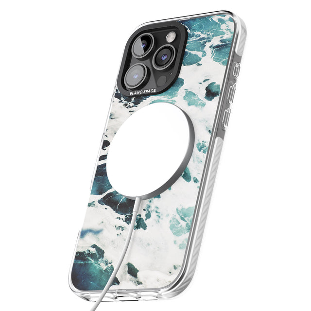 iPhone 16 Pro Max Ocean Waves Photograph Black Impact Phone Case