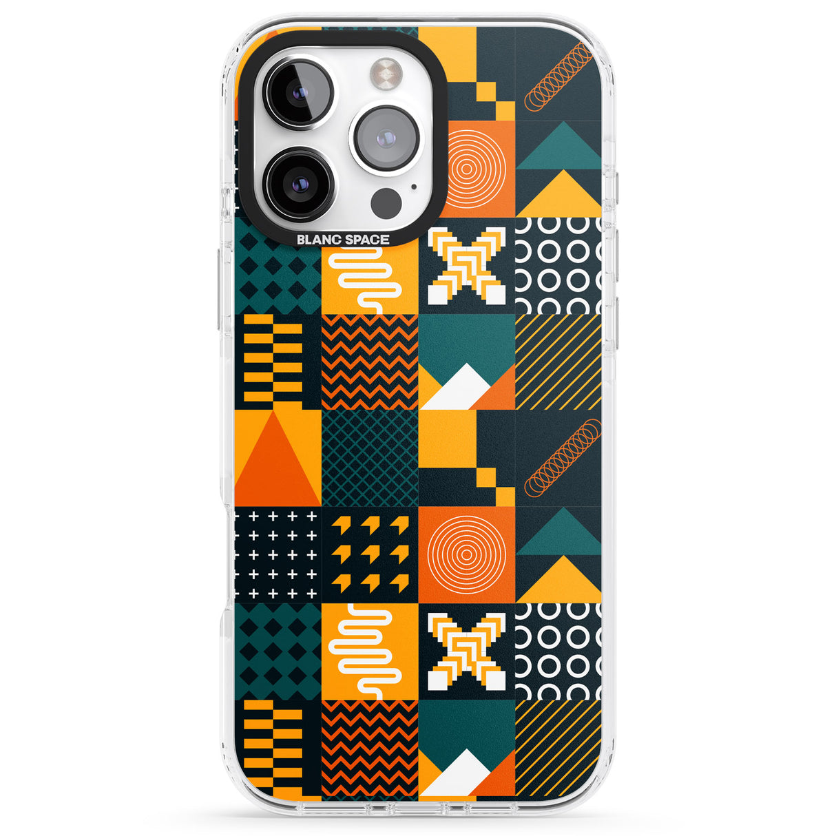 Funky Geometric Patterns: Orange & Dark Green