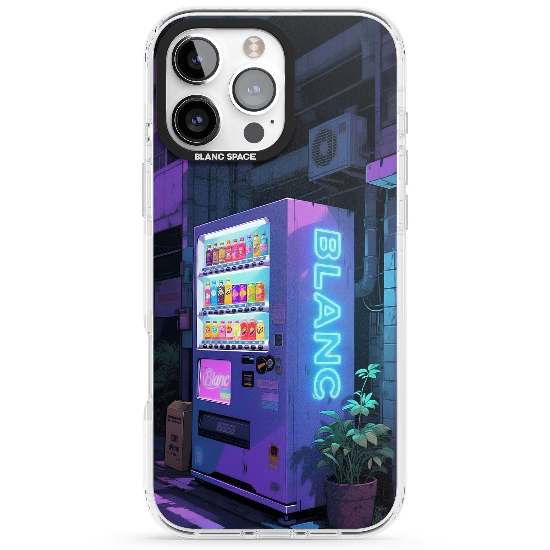 Shibuya Glow Japanese iPhone case featuring a glowing Tokyo vending machine, neon signage, and moody purple alleyway | Impact Magsafe case for iPhone 16 Pro, iPhone 16 Pro Max