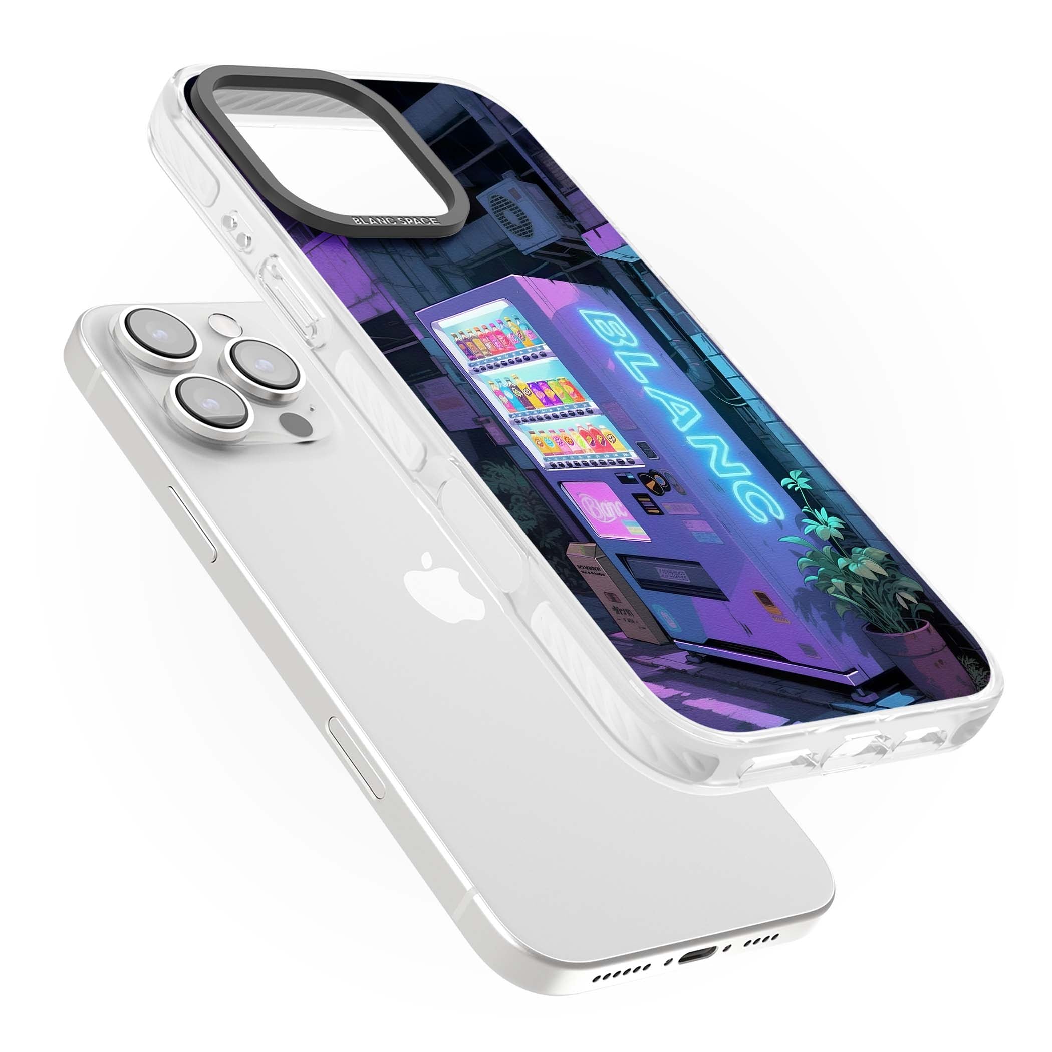 Shibuya Glow Japanese iPhone case featuring a glowing Tokyo vending machine, neon signage, and moody purple alleyway | Impact Magsafe case for iPhone 16 Pro, iPhone 16 Pro Max