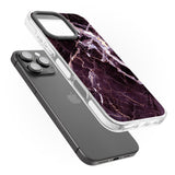 iPhone 16 Pro Max Black, Purple & Yellow shattered Marble Black Impact Phone Case