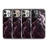 iPhone 16 Pro Max Black, Purple & Yellow shattered Marble Black Impact Phone Case