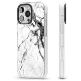 iPhone 16 Pro Max Black & White Stormy Marble Black Impact Phone Case