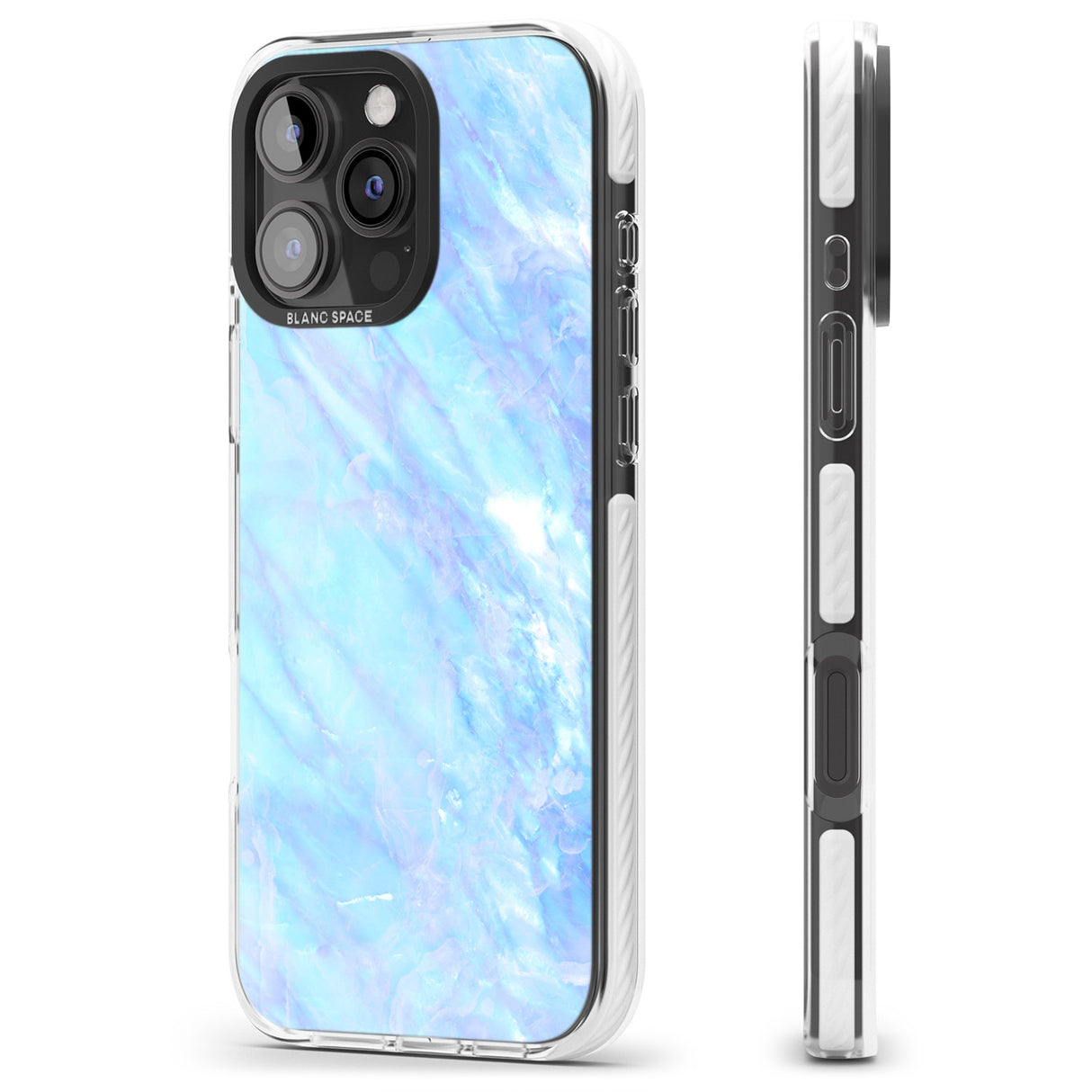 iPhone 16 Pro Max Iridescent Crystal Marble Black Impact Phone Case