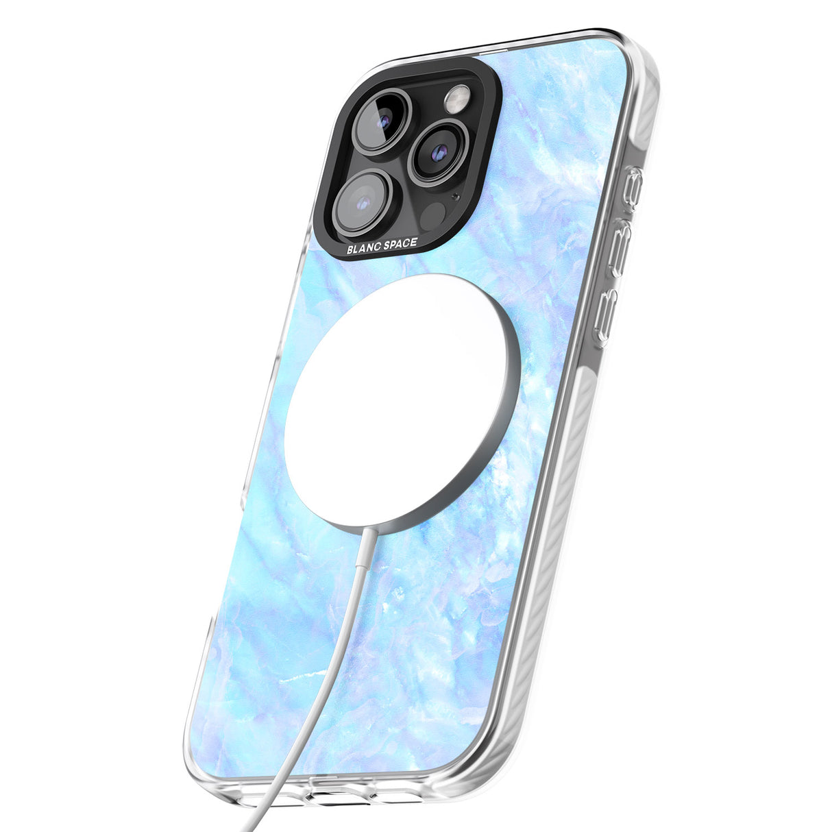 iPhone 16 Pro Max Iridescent Crystal Marble Black Impact Phone Case