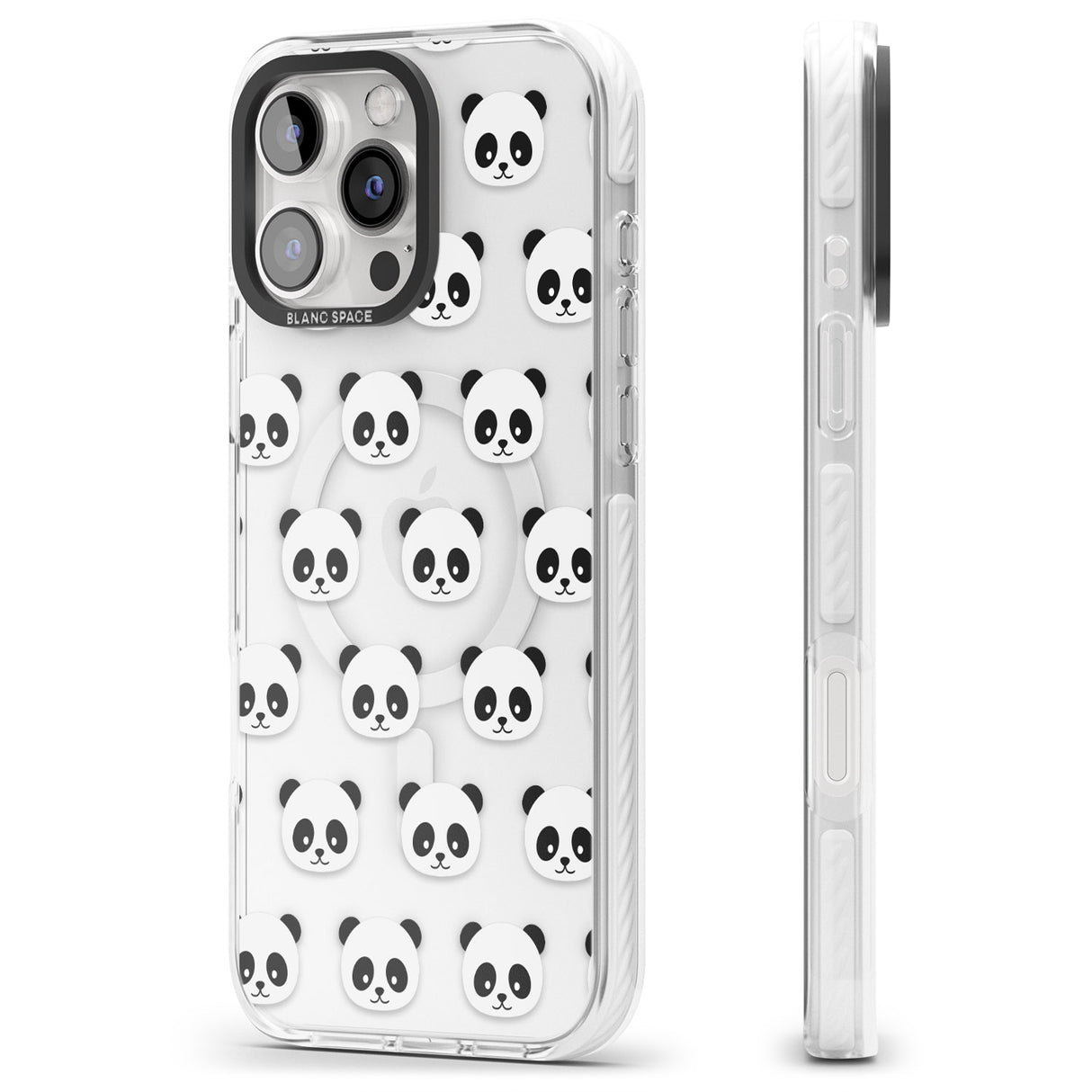 iPhone 16 Pro Max Panda Face Pattern Black Impact Phone Case