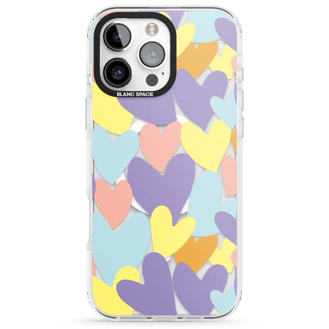 iPhone 16 Pro Max Pastel Hearts Black Impact Phone Case