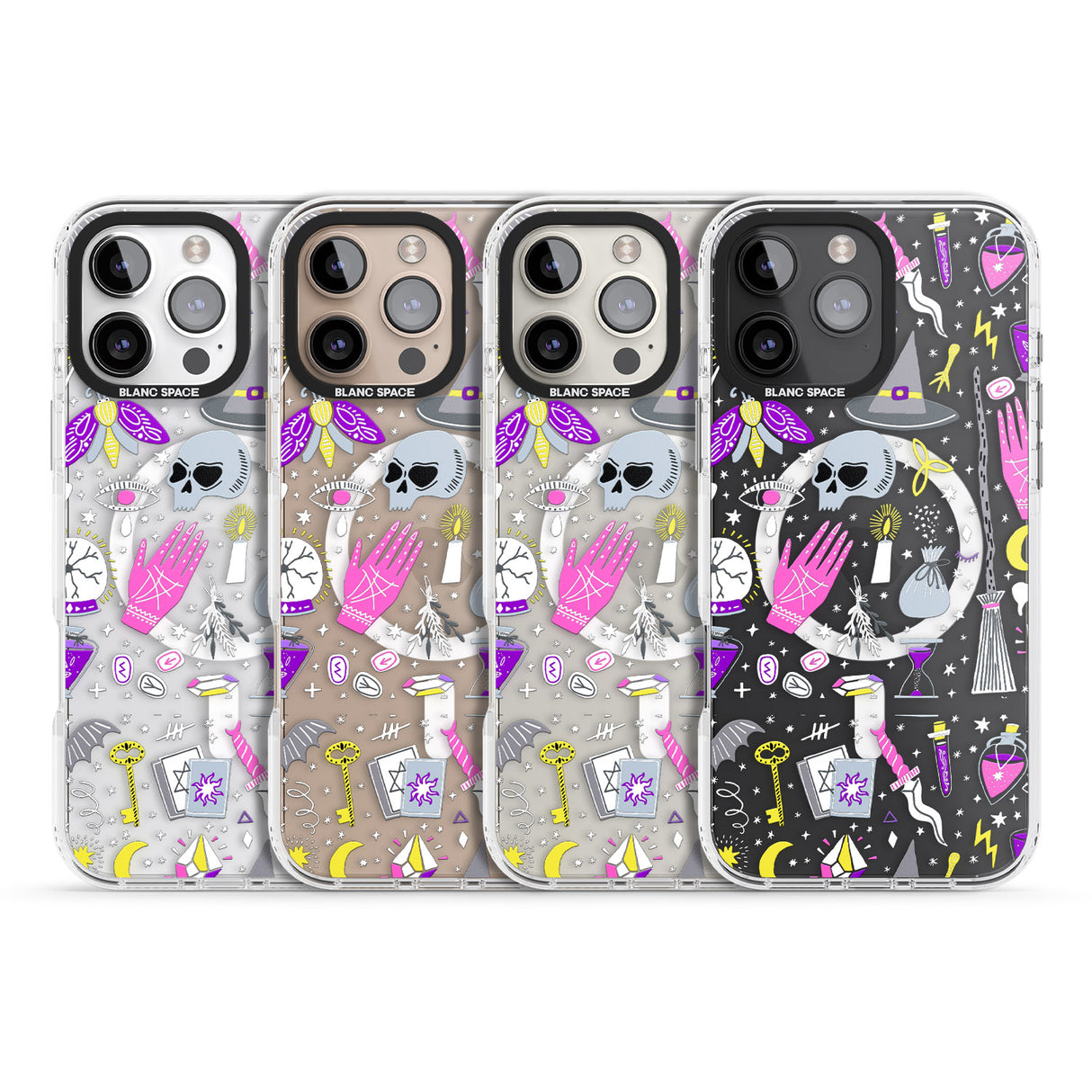 iPhone 16 Pro Max Black Magic Pattern Black Impact Phone Case