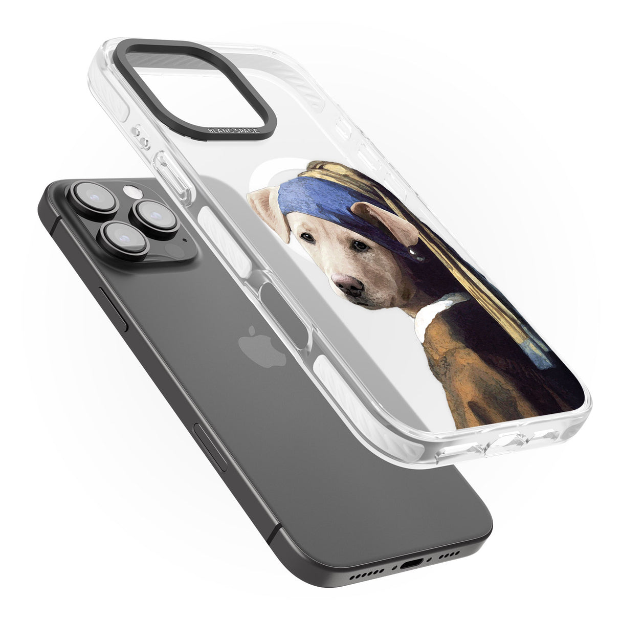 iPhone 16 Pro Max Doggo with a Pearl Earring Black Impact Phone Case