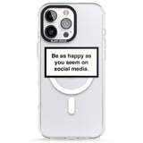 iPhone 16 Pro Max Happy on Social Media Black Impact Phone Case