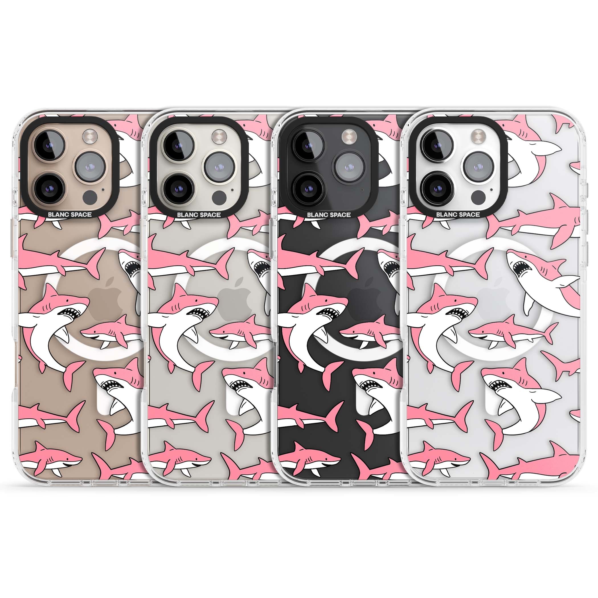 Bubblegum Sharks for her iPhone case | Impact Magsafe case for iPhone 16 Pro, iPhone 16 Pro Max