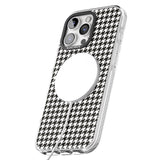 iPhone 16 Pro Max Chic Houndstooth Check Black Impact Phone Case