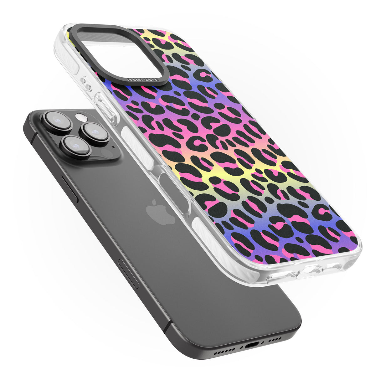 iPhone 16 Pro Max Rainbow Gradient Leopard Print Black Impact Phone Case