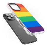 iPhone 16 Pro Max Rainbow Stripes Black Impact Phone Case