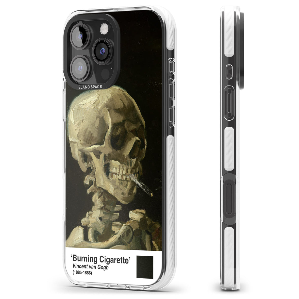 iPhone 16 Pro Max Skull of a Skeleton with Burning Cigarette Black Impact Phone Case