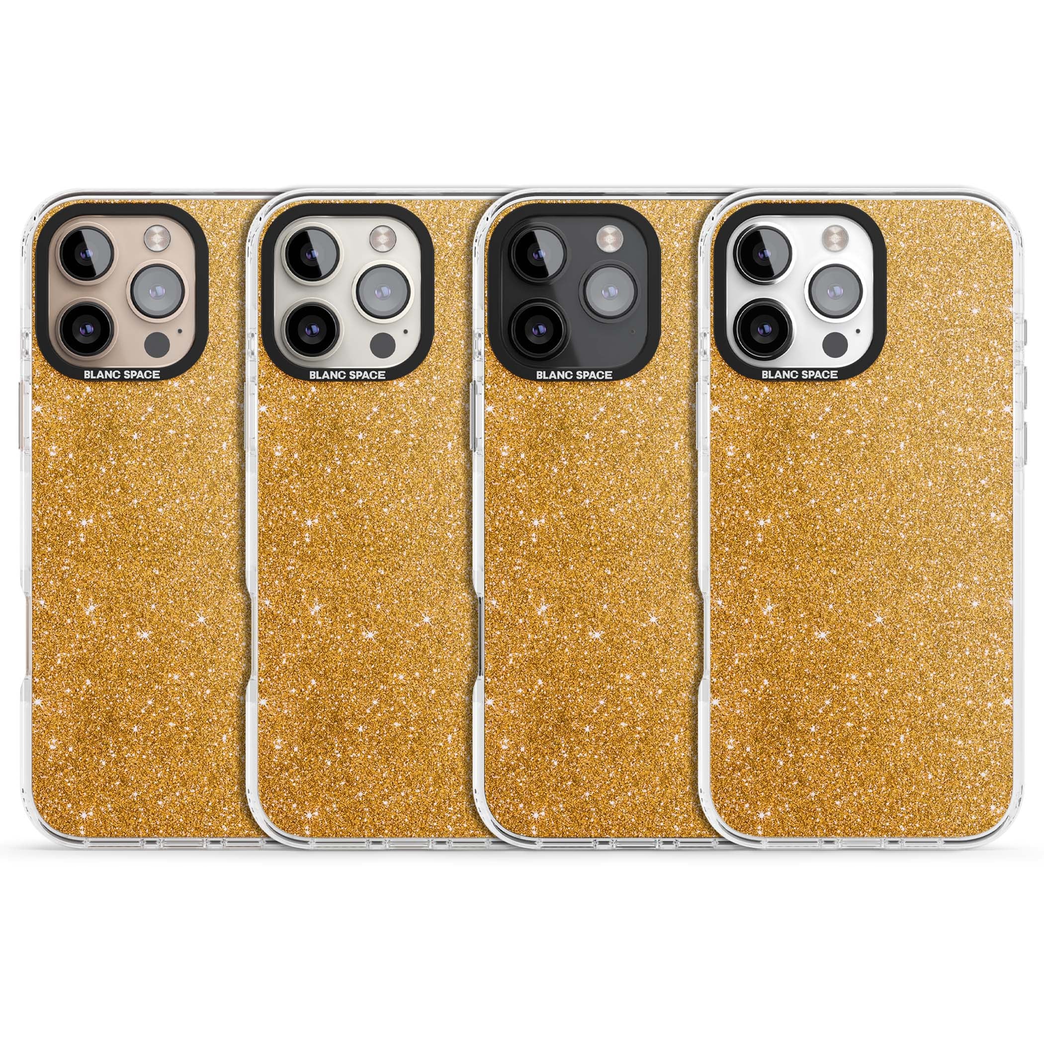 Gold Glitter gold glitter iPhone case featuring a shimmering sparkle wallpaper design in luxury gold | Impact Magsafe case for iPhone 16 Pro, iPhone 16 Pro Max