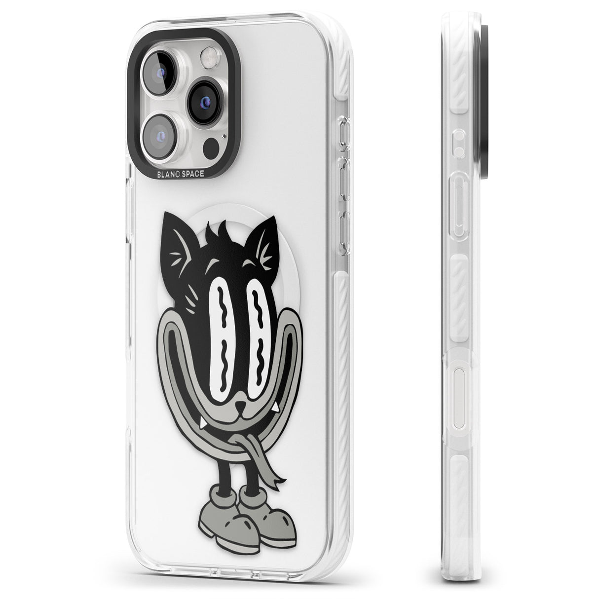 iPhone 16 Pro Max Faded Feline Black Impact Phone Case