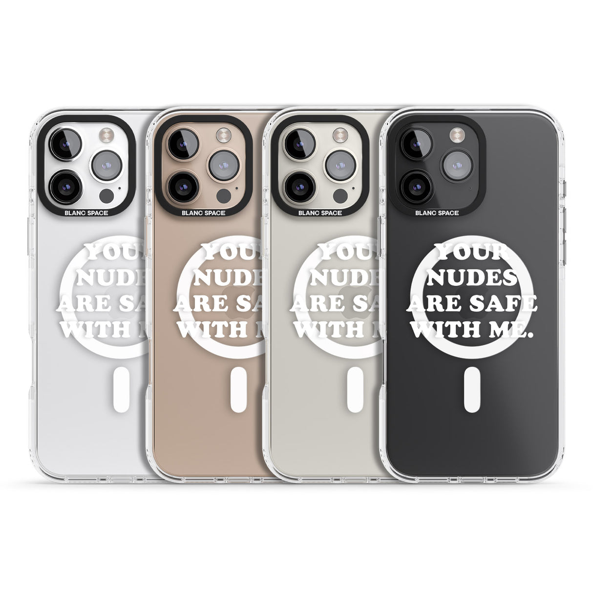 iPhone 16 Pro Max Your nudes are safe with me... WHITE Black Impact Phone Case