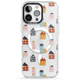 iPhone 16 Pro Max Cute Scandinavian Buildings Black Impact Phone Case