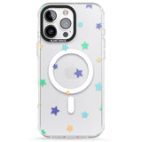 iPhone 16 Pro Max Pastel Stars Pattern Black Impact Phone Case