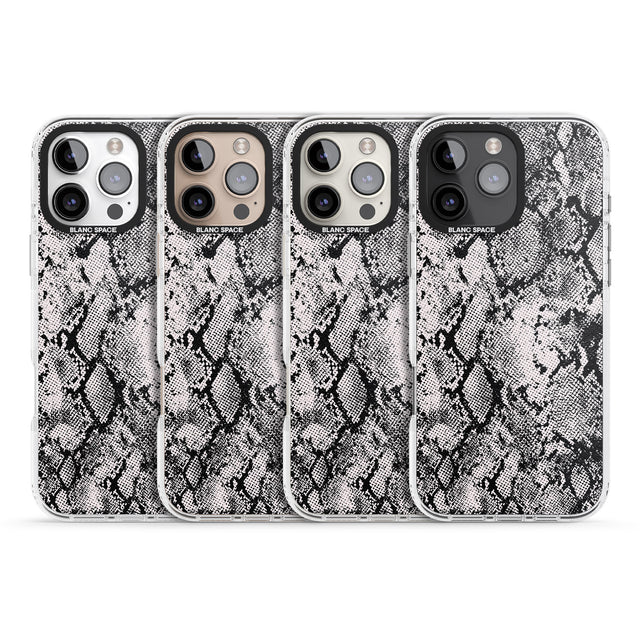 iPhone 16 Pro Max Pastel Snakeskin - Grey Black Impact Phone Case