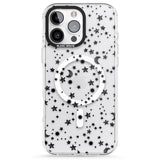 iPhone 16 Pro Max Black Cosmic Galaxy Pattern Black Impact Phone Case