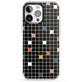 iPhone 16 Pro Max Earthtone Black Geometric Grid Black Impact Phone Case