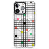 iPhone 16 Pro Max Vibrant Clear Geometric Grid Black Impact Phone Case