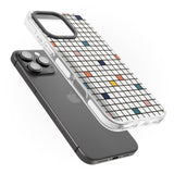 iPhone 16 Pro Max Earthtone Clear Geometric Grid Black Impact Phone Case